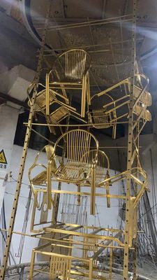 Μηχανή επιμετάλλωσης κενού PVD από ανοξείδωτο χάλυβα, χρυσή διακοσμητική γραμμή παραγωγής καθρεφτών ανελκυστήρα